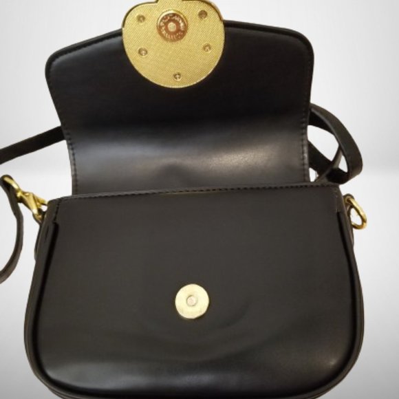 NWT! LOPPOP Black Faux Leather Purse Shoulder Bag w/Two Detachable Straps - Picture 6 of 11
